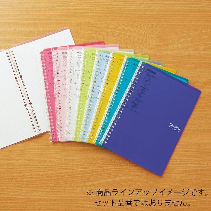 Kokuyo Campus Smart Ring Binder, A5 Yellow Green Refillable Binder Notebook 20 Holes with 10 Extra Loose-Leaf Paper, Up to 25 Filler Papers for Work & Study, Japan Import (RU-SP130YG) - Image 5